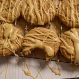 maple brown sugar cookies setting on a cooling rack.