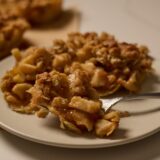 a forkful of mini dutch apple pie