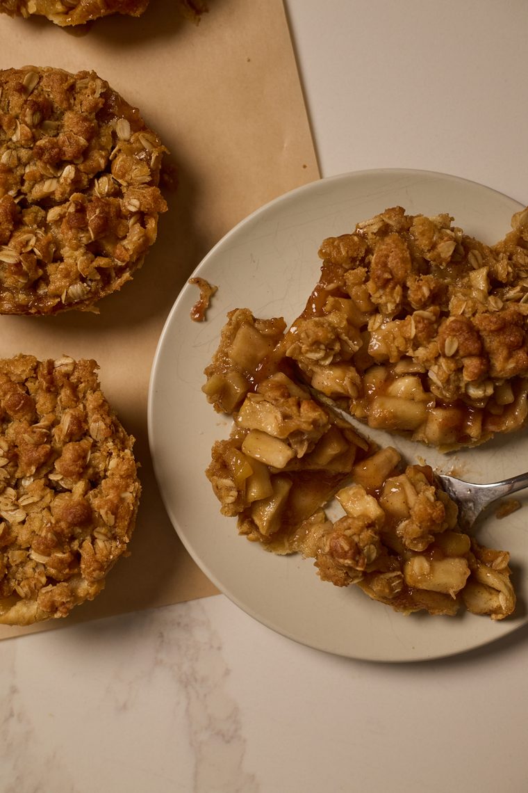 mini dutch apple pies on a parchment